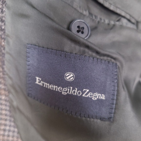 Eremenegildo Zegna Jacket Blazer Mens 44 US 52 Cashmere Silk Houndstooth Italy - Picture 5 of 16